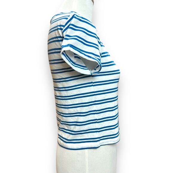 Bongo Striped Ringer Tee Crop Top NWOT - Picture 3 of 7